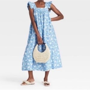 A new day flutter sleeve floral dress sz XL